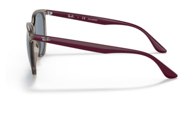 Image of Ray-Ban RB4378F Sunglasses, Transparent Grey Frame, Dark Blue Lens, Polarized, Asian Fit, 54, RB4378F-65722V-54