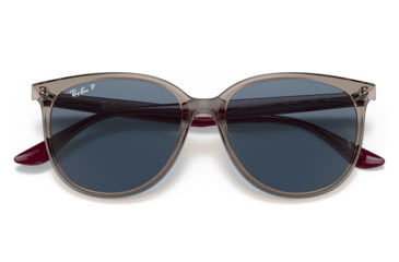 Image of Ray-Ban RB4378F Sunglasses, Transparent Grey Frame, Dark Blue Lens, Polarized, Asian Fit, 54, RB4378F-65722V-54