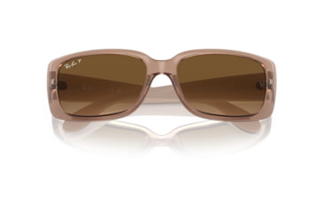 Image of Ray-Ban RB4389 Sunglasses - Womens, Transparent Brown Frame, Brown Gradient Polarized Lens, 55, RB4389-6644M2-55