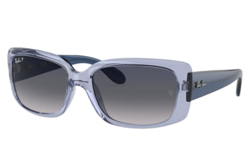 Image of Ray-Ban RB4389 Sunglasses - Womens, Transparent Light Violet Frame, Blue Gradient Polarized Lens, 55, RB4389-664578-55