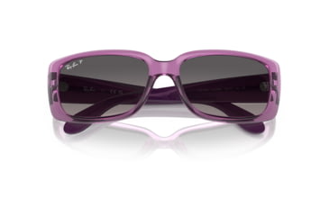 Image of Ray-Ban RB4389 Sunglasses - Womens, Transparent Violet Frame, Grey Gradient Polarized Lens, 55, RB4389-6443M3-55