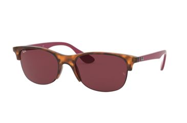 Image of Ray-Ban RB4419 Progressive Prescription Sunglasses, 54mm, Red Havana/Violet, RB4419-642075-54-PRO