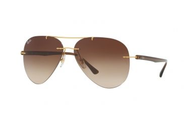 Image of Ray-Ban RB8058 Sunglasses 157/13-59 - Brushed Gold Frame, Brown Gradient Lenses