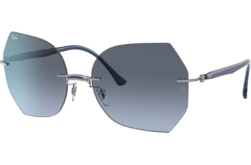 Image of Ray-Ban RB8065 Sunglasses, Blue On Silver, 62, RB8065-003-8F-62