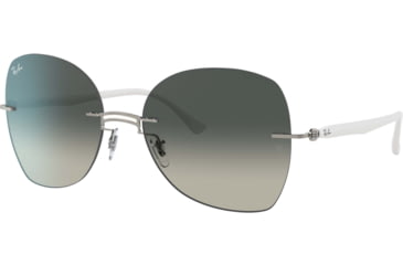 Image of Ray-Ban RB8066 Sunglasses, White On Silver, 58, RB8066-003-11-58