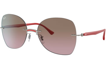 Image of Ray-Ban RB8066 Sunglasses, Red On Silver, 58, RB8066-003-14-58