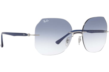 Image of Ray-Ban RB8067 Sunglasses, Blue On Silver, 57, RB8067-003-19-57