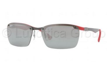 Image of Ray-Ban RB8312 Single Vision Prescription Sunglasses RB8312-126-6G-60 - Lens Diameter 60 mm, Lens Diameter 60 mm, Frame Color Dark Carbon+red Rubber