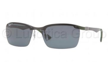 Image of Ray-Ban RB8312 Single Vision Prescription Sunglasses RB8312-127-81-60 - Lens Diameter 60 mm, Lens Diameter 60 mm, Frame Color Dark Carbon+green Rubber