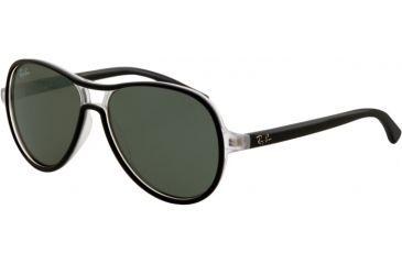 Image of Ray-Ban RJ9055S Sunglasses 190/71-5012 - Black Transparent Frame, Green Lenses