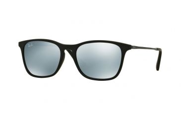 Image of Ray-Ban RJ9061S Sunglasses 700530-49 - Rubber Black Frame, Green Mirror Silver Lenses