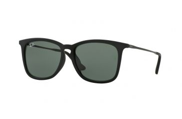 Image of Ray-Ban RJ9063SF Sunglasses 700571-51 - Rubber Black Frame, Dark Green Lenses