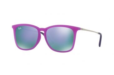 Image of Ray-Ban RJ9063SF Sunglasses 70084V-51 - Violet Fluo Trasp Rubber Frame, Grey Mirror Violet Lenses