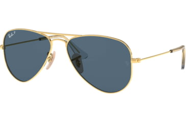 Image of Ray-Ban RJ9506S Aviator Sunglasses - Kid's, Polarized, Arista, Dark Blue, 52, RJ9506S-223-2V-52