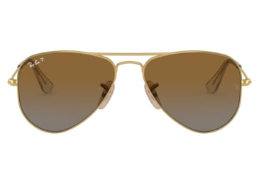 Image of Ray-Ban RJ9506S Junior Aviator Sunglasses - Kids, Arista Frame, Gradient Brown Polarized Lens, 50, RJ9506S-223-T5-50