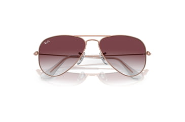 Image of Ray-Ban RJ9506S Junior Aviator Sunglasses - Kids, Rose Gold Frame, Clear Gradient Dark Violet Lens, 50, RJ9506S-291-8H-50
