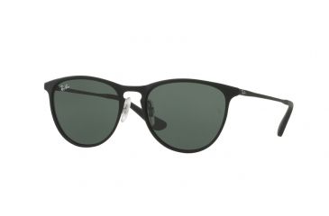 Image of Ray-Ban RJ9538S Sunglasses 251/71-50 - Rubber Silver/black Frame, Green Lenses