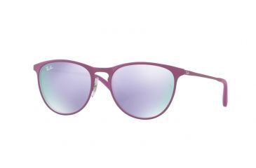 Image of Ray-Ban RJ9538S Sunglasses 254/4V-50 - Rubber Grey/ Pink Frame, Flash Lilla Lenses