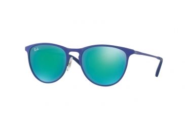 Image of Ray-Ban RJ9538S Sunglasses 255/3R-50 - Rubber Green/blue Frame, Flash Green Lenses
