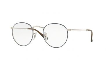 Image of Ray-Ban ROUND METAL RX3447V Eyeglass Frames 2970-47 - Silver On Top Blue Frame