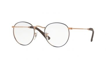 Image of Ray-Ban ROUND METAL RX3447V Eyeglass Frames 2975-50 - Copper Top Blue Frame