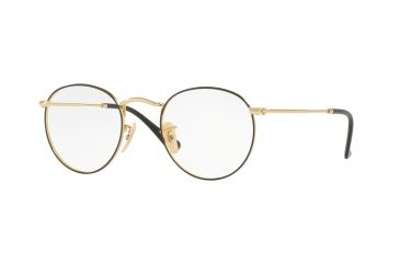 Image of Ray-Ban ROUND METAL RX3447V Eyeglass Frames 2991-50 - Gold On Top Black Frame