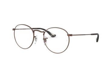 Image of Ray-Ban ROUND METAL RX3447V Eyeglass Frames 3074-50 - Sand Trasparent Brown