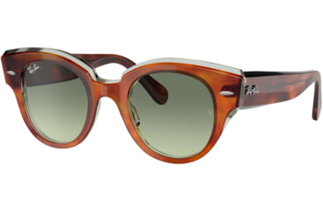 Image of Ray-Ban Roundabout RB2192 Sunglasses, Havana On Transparent Green, 47, RB2192-1325BH-47