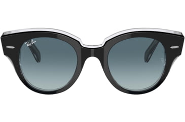 Image of Ray-Ban Roundabout RB2192 Sunglasses, Black On Transparent, 47, RB2192-12943M-47