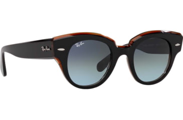 Image of Ray-Ban Roundabout RB2192 Sunglasses, Black On Transparent Brown, 47, RB2192-132241-47