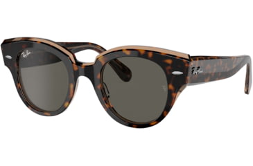 Image of Ray-Ban Roundabout RB2192F Sunglasses, Havana On Transparent Brown, 47, RB2192F-1292B1-47