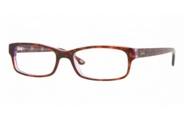 Image of Ray-Ban RX5187 SV Prescription Eyeglasses - Havana/Violet Frame / 52 mm Prescription Lenses, 2442-5216