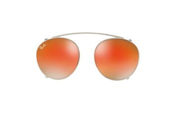 Image of Ray-Ban RX2180C Clip-On Sunglasses 2501B6-47 - , Mirror Gradient Orange Lenses