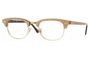 Image of Ray-Ban RX5154 SV Prescription Eyeglasses - Top Brown On Black Demo Lens Frame / 49 mm Prescription Lenses, 2375-4921