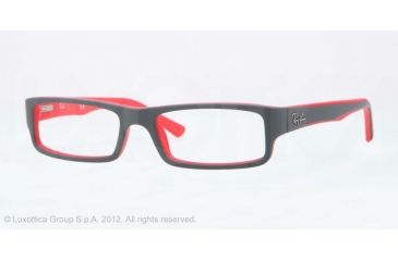 Image of Ray-Ban RX5246 Prescription Eyeglasses 5225-50 - Top Grey On Matte Red Frame, Demo Lens Lenses