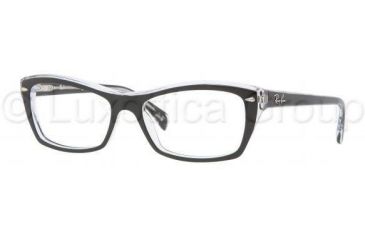 Image of Ray-Ban RX5255 Progressive Prescription Eyeglasses 2034-5316 - Top Black On Transparent Frame