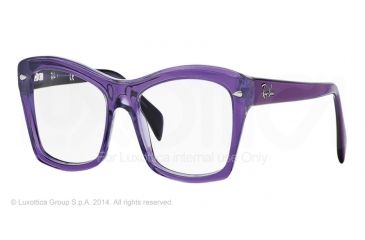 Image of Ray-Ban RX5255 Progressive Prescription Eyeglasses 5230-51 - Shiny Trasparent Violet Frame
