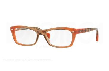 Image of Ray-Ban RX5255 Progressive Prescription Eyeglasses 5487-51 - Gradient Brown On Orange Frame