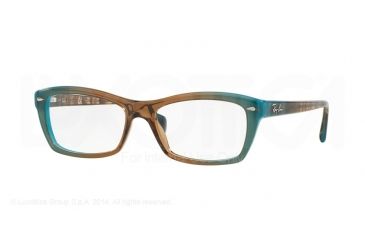 Image of Ray-Ban RX5255 Progressive Prescription Eyeglasses 5490-51 - Gradient Brown On Azure Frame