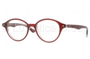 Image of Ray-Ban RX5257 Progressive Prescription Eyeglasses 5112-4718 - Top Bordeaux / Transparent Red Frame, Demo Lens Lenses