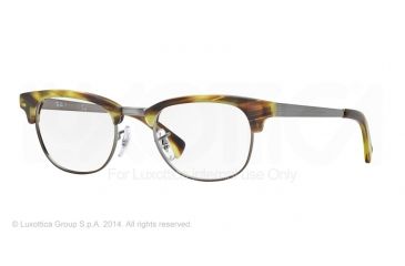 Image of Ray-Ban RX5294 Bifocal Prescription Eyeglasses 5430-49 - Matte Stripped Green Havana Frame