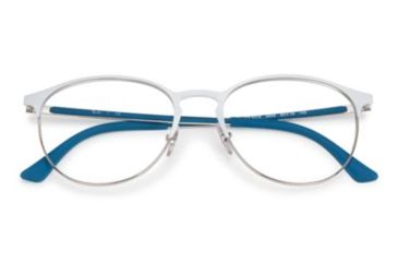 Image of Ray-Ban RX6375F Eyeglass Frames 2948-55 - Silver Top On White Frame