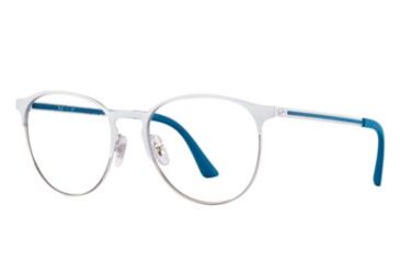 Image of Ray-Ban RX6375F Eyeglass Frames 2948-55 - Silver Top On White Frame