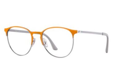 Image of Ray-Ban RX6375F Eyeglass Frames 2949-55 - Gunmetal Top On Orange Frame