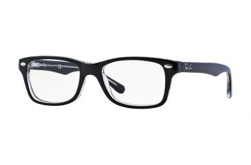 Image of Ray-Ban RY1531 Eyeglass Frames 3529-46 - Top Black On Transparent Frame