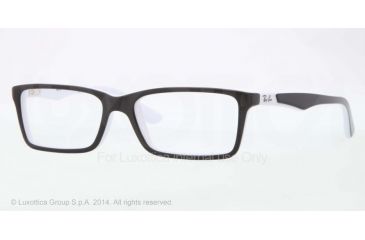 Image of Ray-Ban RY1534 Bifocal Prescription Eyeglasses 3579-46 - Top Black On White Frame