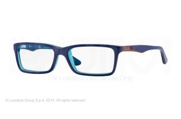 Image of Ray-Ban RY1534 Bifocal Prescription Eyeglasses 3587-46 - Top Blue On Azure Transp Frame