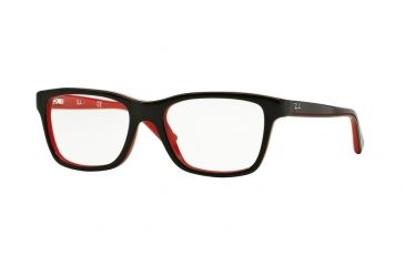 Image of Ray-Ban RY1536 Eyeglass Frames 3573-48 - Top Black On Red Frame