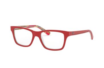 Image of Ray-Ban RY1536 Eyeglass Frames 3804-48 - Red On Texture Red Brown