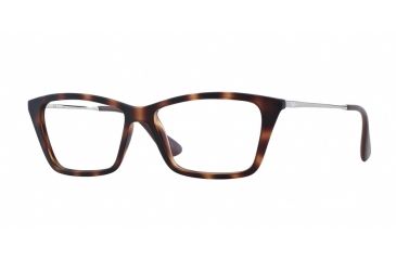Image of Ray-Ban SHIRLEY RX7022 Single Vision Prescription Eyeglasses 5365-54 - Rubber Havana Frame